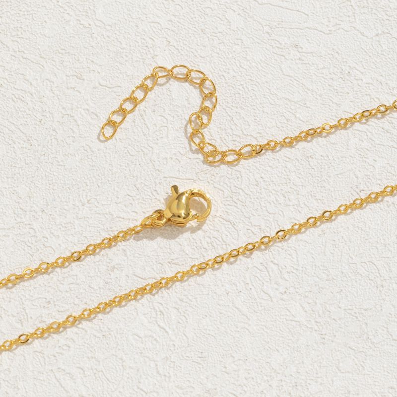 O-shaped Chain [gold] Titanium Steel Chain Necklace :Asujewelry.com